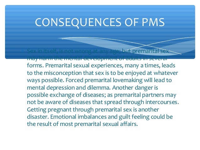 Premarital sex disadvantages